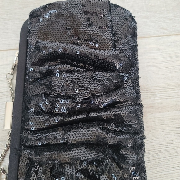 PINK and Tlx Black Sequin Clutch Evening Bag - Picture 5 of 9